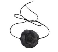 Nasfacbve Trend Floreale Girocollo Catena Moda Collana Regolabile in Tessuto Tessuto Collarino Catena Moda Neckband Gioielli Regalo, Panno, Nessuna pietra preziosa