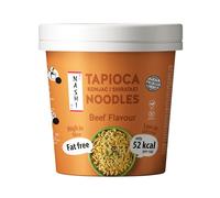 Nashi Tapioca Konjac Shirataki Noodles in Cup (Gusto Manzo, Confezione da 6 x 150g) - 100% Vegetale, Basso Contenuto Calorico - Solo 52 kcal, Ricco di Fibre, Senza Glutine e Senza Grassi, Pront
