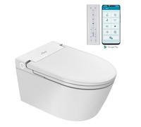 Nashi - WC giapponese sospeso a parete | App mobile | Con bidet | Design per cisterna da incasso | Luce notturna | Sedile riscaldabile, acqua calda e asciugatura | WC intelligente giapponese | EOS Pro