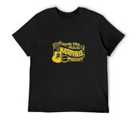 Nashville Music Opry Banjo Bluegrass Tennessee Grand Ole O-Neck 100% Cotton Short Sleeve Unisex T-Shirt S