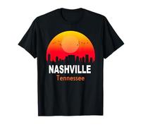 Nashville Tennessee Vintage Sunset Retro City State USA Maglietta