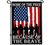 NASIAN Bandiera patriottica del Giorno del Memoriale del Giorno del Giardino Amerciano 4 luglio Bandiere da cortile per esterni 12 x 18 Double Face Home of The Free Because Of The Brave Garden Flag