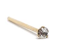 Naso a bottone in oro da 9 carati minuscolo 1,5 mm Tri Claw CZ gemma 22 g...