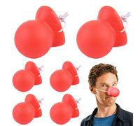 Naso da clown, 6 pezzi, naso in Red Circus con elastico, accessorio per costume divertente, accessorio per feste, cosplay, per uomini, donne, Halloween, Natale, anime, feste in costume