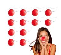 Naso di Clown Rosso - Naso luminoso LED lampeggiante | Set di 12 per travestimento, elastico confortevole, per carnevale, Halloween, spettacoli comici e feste