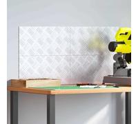 Naso di gradino in alluminio, 4 pezzi, 40 x 20 cm, colore: Argento | Motivo a scacchi antiscivolo, interno esterno, facile da pulire, design moderno