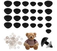 Naso di sicurezza per giocattoli di peluche all'uncinetto, 25 pezzi, in plastica, con rondelle, 5 misure per amigurumi, animali fai da te, orsetti e bambole, finitura morbida durevole per progetti