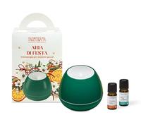 Nasoterapia Kit Aria di Festa - Natale Diffusore a Ultrasuoni Ghianda Verde con Oli Essenziali - Aromaterapia per i momenti speciali! Con olio essenziale di arancio dolce e Pino Cembro
