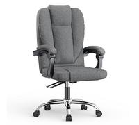 naspaluro Sedia da Ufficio,Sedia Scrivania Ergonomica Con Schienale Alto Inclinato a 135°,Sediae Girevole Confortevole in Cotone e Canapa di Alta Qualità, Sedie Sollevabile Con Cuscino a Molla, Nero
