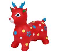 NASSMOSSE Animali gonfiabili Simpatici Cervi gonfiabili Piccoli cavalcate su Giocattoli da Cervo rimbalzanti per Il Salto per Il Compleanno per Bambini di Natale Ragazze per Bambini 3+, Rosso