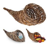 NASSMOSSE Centrotavola a Cornucopia, Cesto Intrecciato per Il Ringraziamento, Cornucopia dell'abbondanza, per la tavola e la casa.