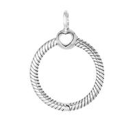 NASSMOSSE Collana in argento sterling con ciondolo a forma di anello, collana fai da te, ornamento di gioielli piccolo