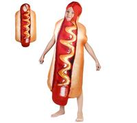 NASSMOSSE Hot Dog Costume Kids, Costume da Hot Dog Senza Maniche realistiche e Divertenti, Bambini Morbidi di Dimensioni Medie Che Vestono Costumi per Halloween, Festa