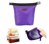 NASSMOSSE Insulated Lunch Bags Leakproof Small Cooler Bag with Buckle Clasp ＆ Handle Waterproof Thermal Bag Portable Cool Keep Foods Warm/Cool for 2-4 Hours for School Picnic Travel Purple