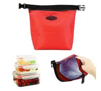 NASSMOSSE Insulated Lunch Bags Leakproof Small Cooler Bag with Buckle Clasp ＆ Handle Waterproof Thermal Bag Portable Cool Keep Foods Warm/Cool for 2-4 Hours for School Picnic Travel Red