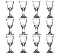 NASSMOSSE Mini bicchierini da liquore da 12 pezzi, mini bicchieri da vino trasparenti da 10 ml con base, bicchierini in vetro per vino, tequila, whisky, liquori