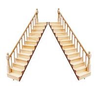 NASSMOSSE Mini Scala per casa delle Bambole in Legno in Scala 1/12 da 2 Pezzi con corrimano Accessorio per mobili Fai-da-Te Non Verniciato