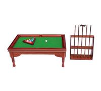 NASSMOSSE Mini Tavolo da Biliardo, Piccolo Tavolo da Biliardo in Scala 1:12 con Accessori Completi, Struttura in Legno e Accessori Miniatura da Verdi