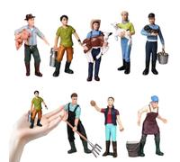 NASSMOSSE Set da Gioco Fattoria con 8 Figurine realistiche di contadini in Miniatura per Decorazioni da scrivania per Ragazzi e Ragazze