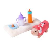 NASSMOSSE Set di 5 maialini realistici in silicone, mini bambola maialino con animali di stoffa per bambini