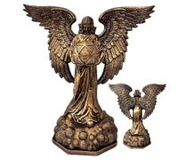 NASSMOSSE Statua della Dea Metatron, design Veronese, decorazione a geometria sacra con Cubo di Metatron, manufatto in resina di bronzo per altare e scrivania
