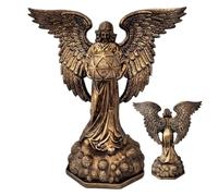 NASSMOSSE Statua della Dea Metatron, design Veronese, decorazione a geometria sacra con cubo di Metatron, manufatto in resina di bronzo per altare e scrivania, piccola