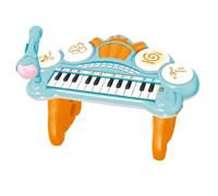 NASSMOSSE Tavolo da DJ per Bambini, Pianoforte elettronico con Microfono ruotabile e Doppi Altoparlanti, Giocattoli Musicali per Bambini per casa e Scuola, Blu