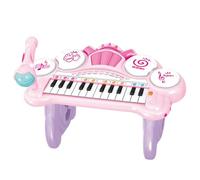 NASSMOSSE Tavolo da DJ per Bambini, Pianoforte elettronico con Microfono ruotabile e Doppi Altoparlanti, Giocattoli Musicali per Bambini per la casa e la Scuola, Stile-1