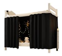 NASSMOSSE Tende oscuranti per letto a castello a 2 pannelli, con corda e ganci, per casa, dormitorio, studenti universitari, 120x200 cm, nero