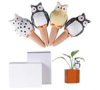 NASSMOSSE Terra Cotta Watering Spikes, 7x3 inch Cute Owl Plant Watering Bulbs, Slow Release & Automatic for Indoor, Outdoor Plants