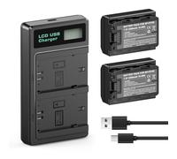 NASTIMA 2 Batterie NP-FZ100 con Caricabatterie LCD, Batterie Sostitutive da 2280mAh per Sony Alpha A7 III, A7R III, A9, A7R IV, A7RV, FX3, FX30, A7iii, A7iv, A7C, A9, A6600, A6700, ZV-E10ii, ZV-E1