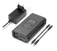 NASTIMA Batteria 12,8V 6000mAh 72Wh LiFePO4 con Doppia Uscita 12V 9V DC e 5V USB per Luci a Striscia LED, Luci a Nastro, Telecamere a Circuito Chiuso, Binocoli, ecc, con Caricatore