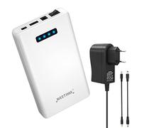 NASTIMA Batteria agli ioni di litio da 12V 5200mAh 57,72Wh Power Bank con Doppia Uscita 12V 9V DC e 5V USB per Luci a Striscia LED, Monitoraggio, Binocoli, ecc, con Caricatore