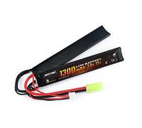 NASTIMA Batteria Lipo per softair, 1300 mAh, 7,4 V, 2S, 15C, per spina Mini Tamiya