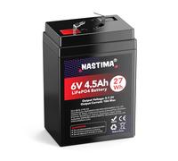 NASTIMA Batteria Ricaricabile 6V 4,5Ah LiFePO4 con Protezione BMS