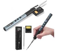 Nastopee Set saldatore di precisione T12, set di saldatore senza fili con regolabile da 100 a 450 °C, testa di ricarica GaN da 65 W, cavo USB C Soldering Iron compatto e facile da trasportare