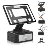 Nastopee Supporto rotante per tablet, supporto da tavolo pieghevole per iPad/telefono con altoparlante BT e alimentazione mobile, supporto portatile per tablet per casa e ufficio