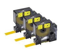 Nastri 3 15PCS 9 12 19mm compatibili con A18443 A18444 A18432 A18435 Nastro per etichette per 450 Duo Maker(3PK Black on Yellow)