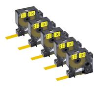 Nastri 3 15PCS 9 12 19mm compatibili con A18443 A18444 A18432 A18435 Nastro per etichette per 450 Duo Maker(5PK Black on Yellow)