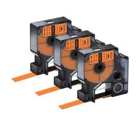 Nastri 3 15PCS 9 12 19mm compatibili con A18443 A18444 A18432 A18435 Nastro per etichette per 450 Duo Maker(3PK Black on Orange)