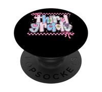 Nastri a scacchi di fiori di terzo grado PopSockets PopGrip Adesivo