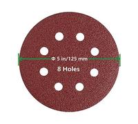 Nastri abrasivi, carta abrasiva, 10 dischi abrasivi rotondi da 5 pollici con 8 fori, carta vetrata, grana 40/60/80/100/240/320/800/1000, levigatrice rotonda(Grit 120)