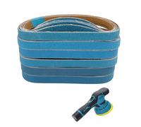 Nastri Abrasivi in Corindone di Zirconio, Set da 30 Pezzi, 10 x 330 mm, Cintura di sabbia blu Grane Multiple 60/80/100/120/240/320, per Rimozione di Ruggine e Lavorazione di Metalli e Legno
