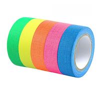 Nastri Adesivi al Neon, Nastro in Tessuto Fluorescente, Neon Tape Nastro Adesivo, Nastri riflettenti UV Blacklight in Nastro al Neon con Luce per Decorazione Halloween e Festa (12,7 mm x 5 m)