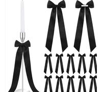 Nastri decorativi per candele, set da 12 pezzi, per Halloween e Natale, per esporre candele a vari eventi (nero)