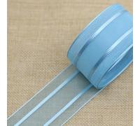 Nastri di organza, Nastro di organza a righe 38 mm x 1 m multicolore(Blue)