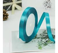 Nastri di raso da 25 iarde/rotolo, 6 mm-50 mm, nastri fatti a mano per Natale, decorazioni per feste di matrimonio, nastri da regalo per compleanni, blu pavone, nastro da 25 mm