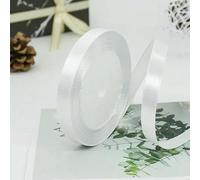 Nastri di raso da 25 iarde/rotolo, 6 mm-50 mm, natalizi fatti a mano, decorazioni per feste di matrimonio, da regalo per compleanni, nastri bianchi da 15 mm