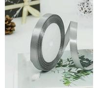 Nastri di raso da 25 iarde/rotolo, 6 mm-50 mm, natalizi fatti a mano, decorazioni per feste di matrimonio, da regalo per compleanni, nastri argento da 25 mm