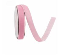 Nastri di raso, Nastro floccato su un lato con nastro di velluto multicolore da 1 cm 5/10 iarde(Pink,10 Yards)